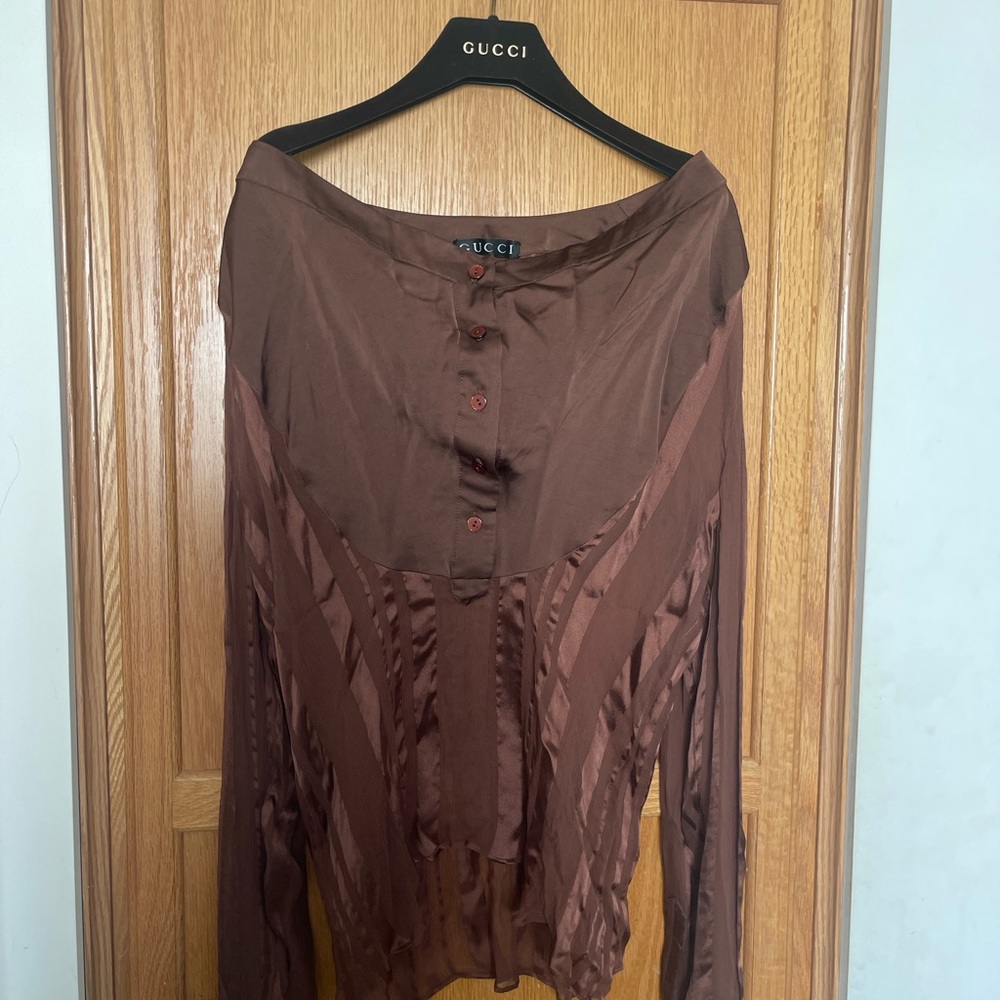 Gucci sheer/silk blouse sz 40 us small